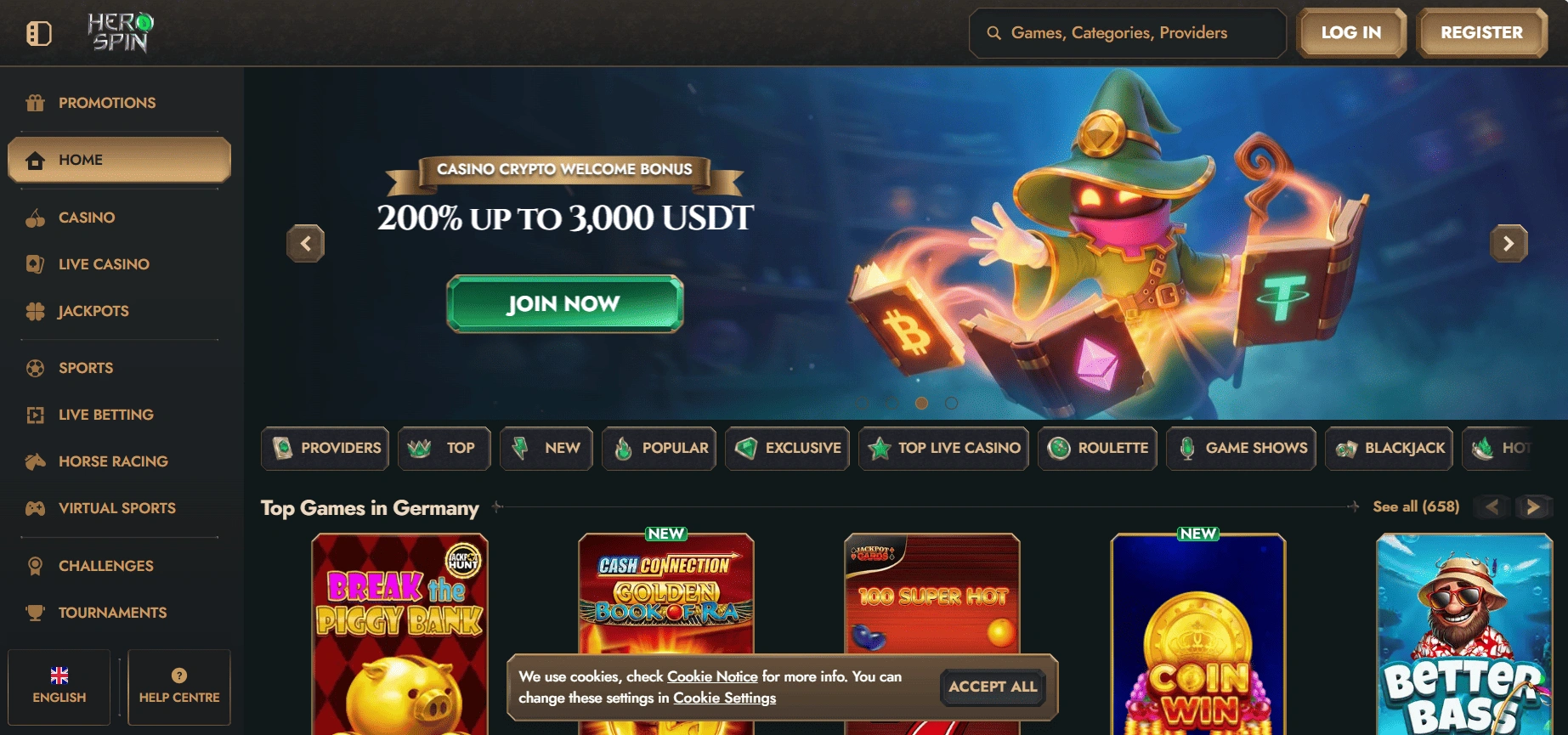 Como Fazer Login na Herospin em Portugal