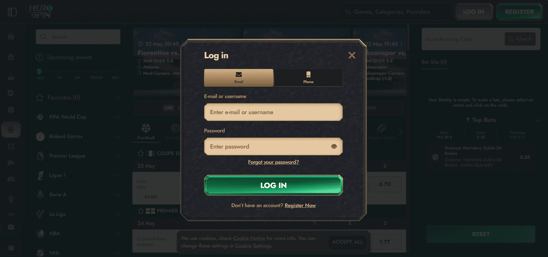 Problemas Comuns com o Login na Herospin